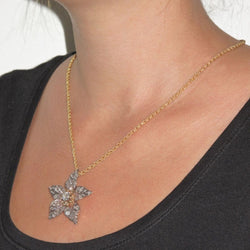 Pendentif ancien fleur diamants - Castafiore