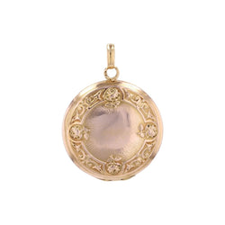 Pendentif ANCIEN Médaillon ciselé en or rose - Castafiore