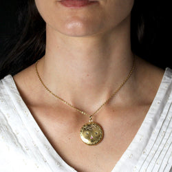 Pendentif ANCIEN Médaillon en or rose rubis et diamants - Castafiore