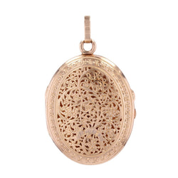 Pendentif ANCIEN Médaillon repercé en or rose - Castafiore