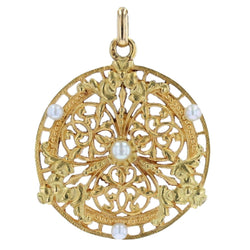 Pendentif ancien or et perles fines - Castafiore