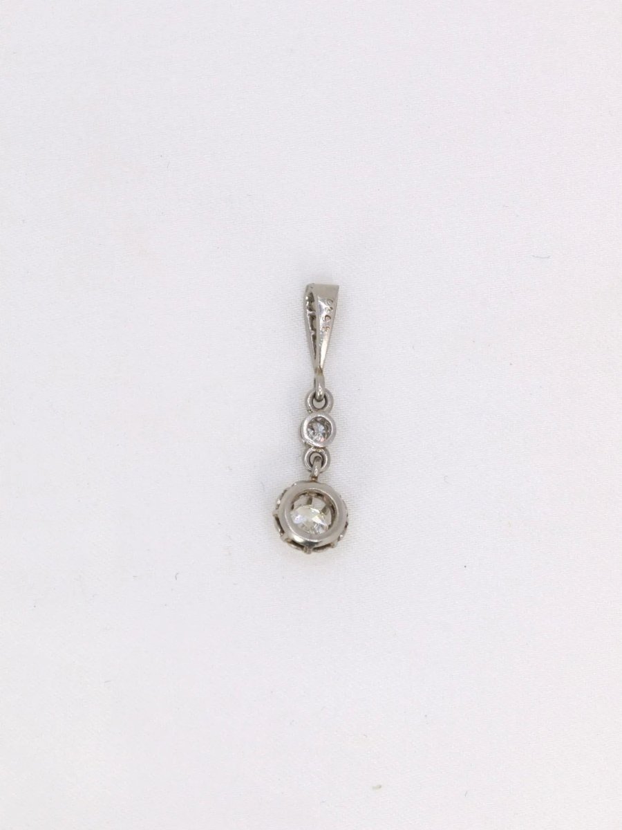 Pendentif ancien platine diamants 0,34 ct - Castafiore