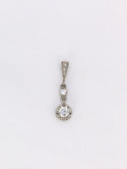 Pendentif ancien platine diamants 0,34 ct - Castafiore