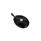 Pendentif ancien Porte - souvenir or argent onyx diamants - Castafiore