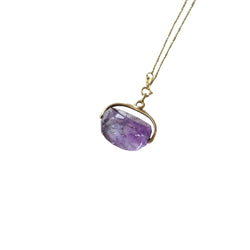 Pendentif ANCIEN Sceau pivotant en or jaune et améthyste - Castafiore