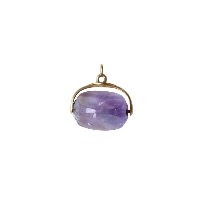 Pendentif ANCIEN Sceau pivotant en or jaune et améthyste - Castafiore