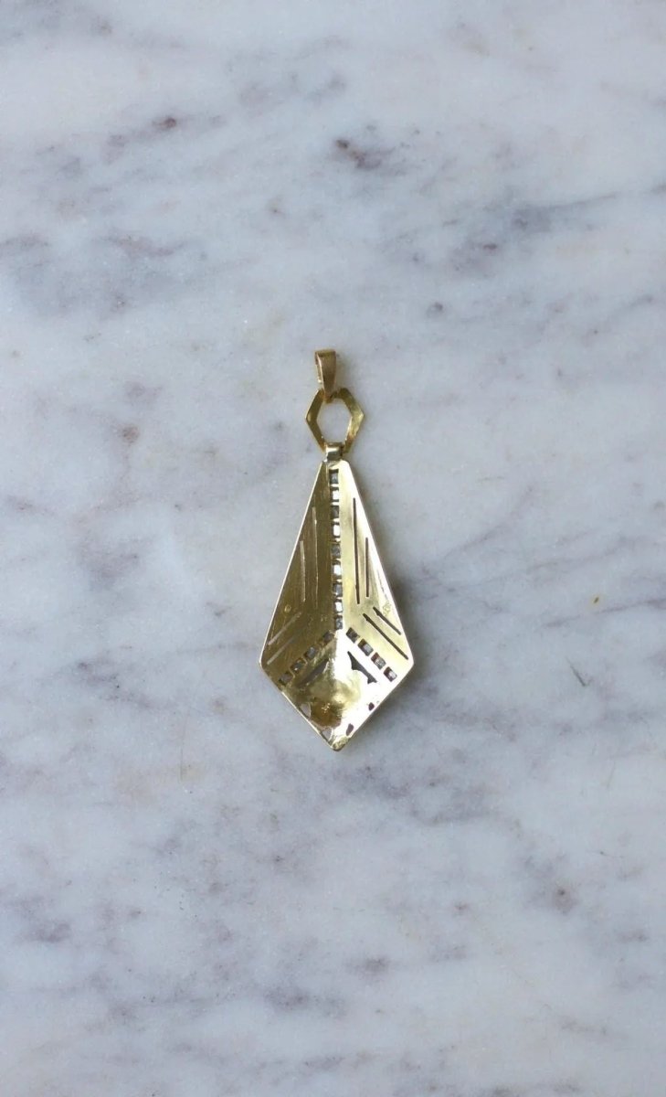 Pendentif Art Déco Diamants Or Jaune et Platine - Castafiore