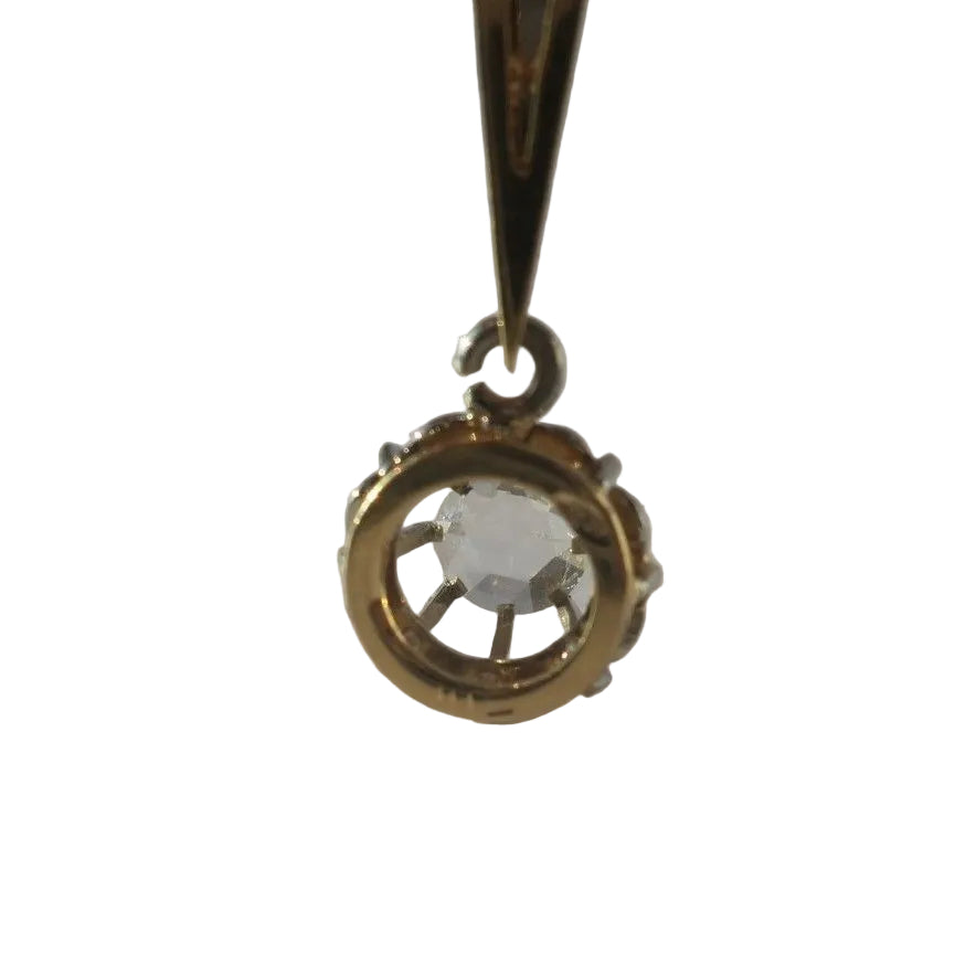 Pendentif Art Déco flèche en or jaune et or blanc et diamants - Castafiore