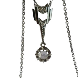 Pendentif Art Déco flèche en or jaune et or blanc et diamants - Castafiore