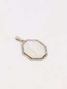 Pendentif Art Deco or blanc nacre diamants perles fines - Castafiore