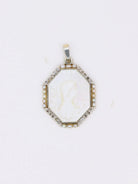 Pendentif Art Deco or blanc nacre diamants perles fines - Castafiore