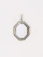 Pendentif Art Deco or blanc nacre diamants perles fines - Castafiore