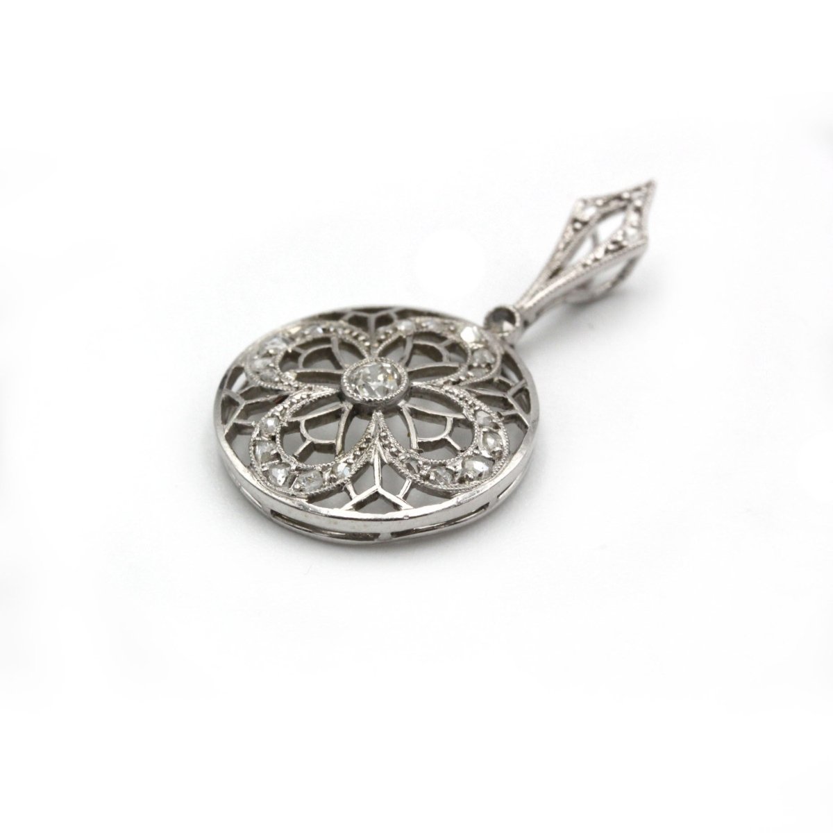Pendentif Art - déco - Platine et diamants - Castafiore