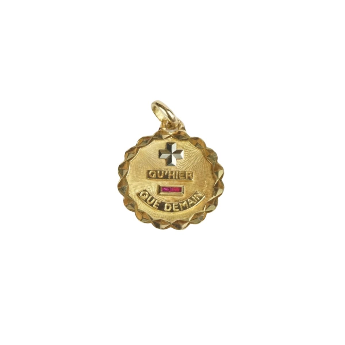 Pendentif AUGIS en or jaune, or blanc et rubis - Castafiore