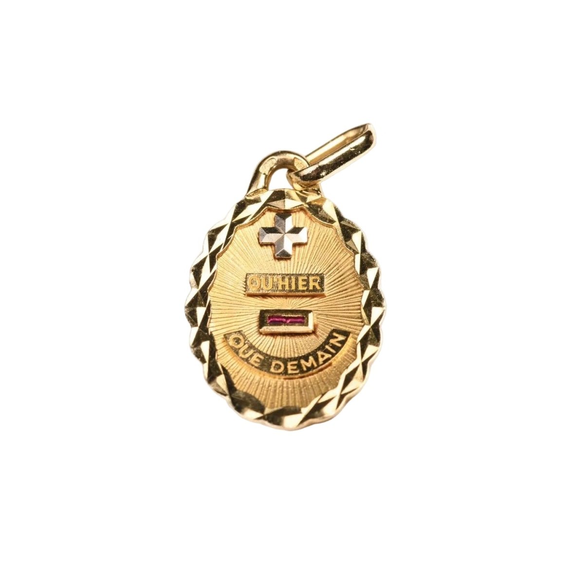 Pendentif AUGIS en or jaune, or blanc et rubis - Castafiore