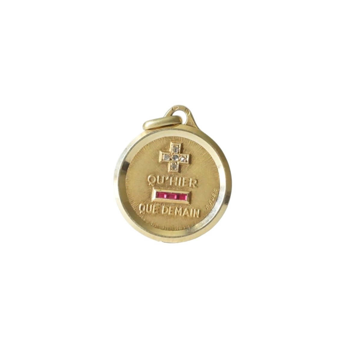 Pendentif AUGIS en or jaune, rubis et diamants - Castafiore