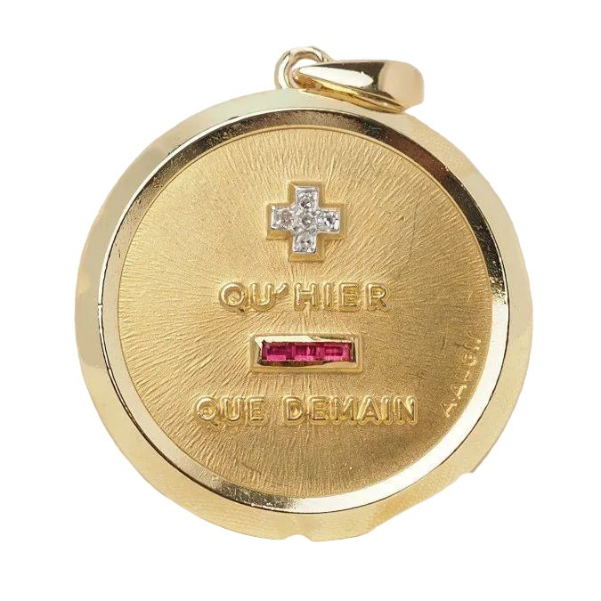 Pendentif AUGIS en or jaune, rubis et diamants - Castafiore