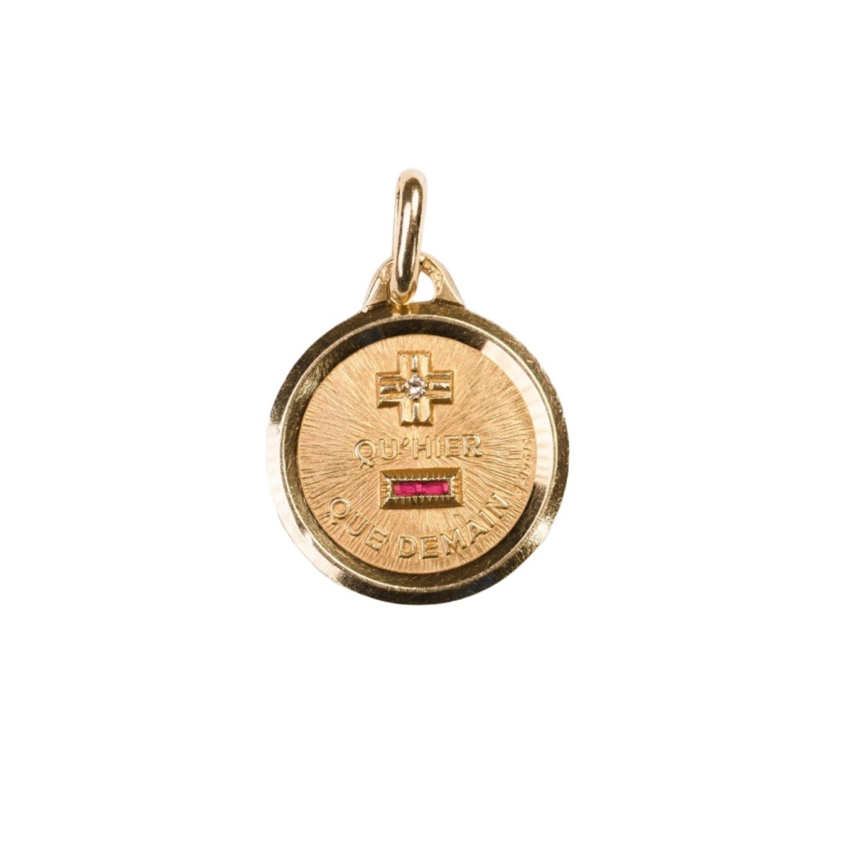 Pendentif AUGIS en or jaune, rubis et diamants - Castafiore