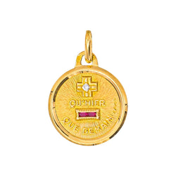 Pendentif AUGIS "La médaille d'amour Mini' en or jaune, rubis et diamant - Castafiore