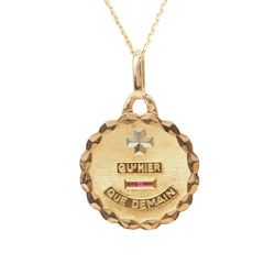 Pendentif AUGIS "Plus qu'hier, moins que demain" en or jaune et rubis - Castafiore