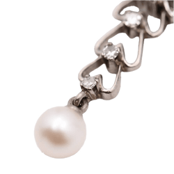 Pendentif Belle Époque en or blanc, perles et diamants - Castafiore