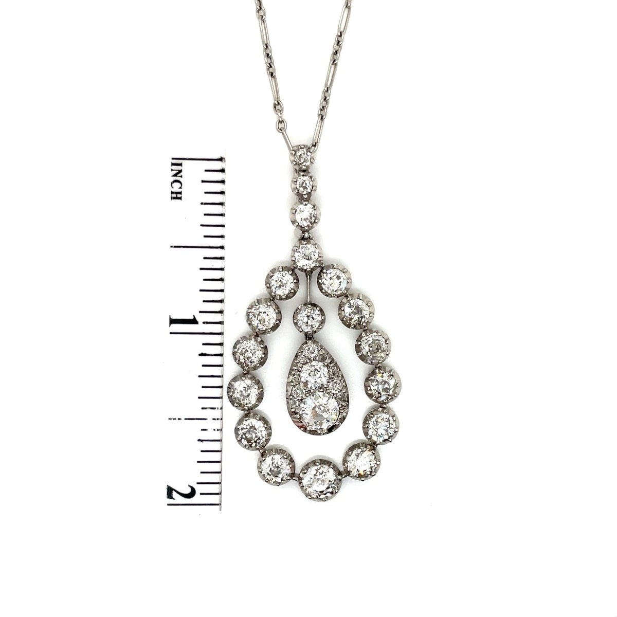 Pendentif Belle Epoque en platine avec diamants - Castafiore