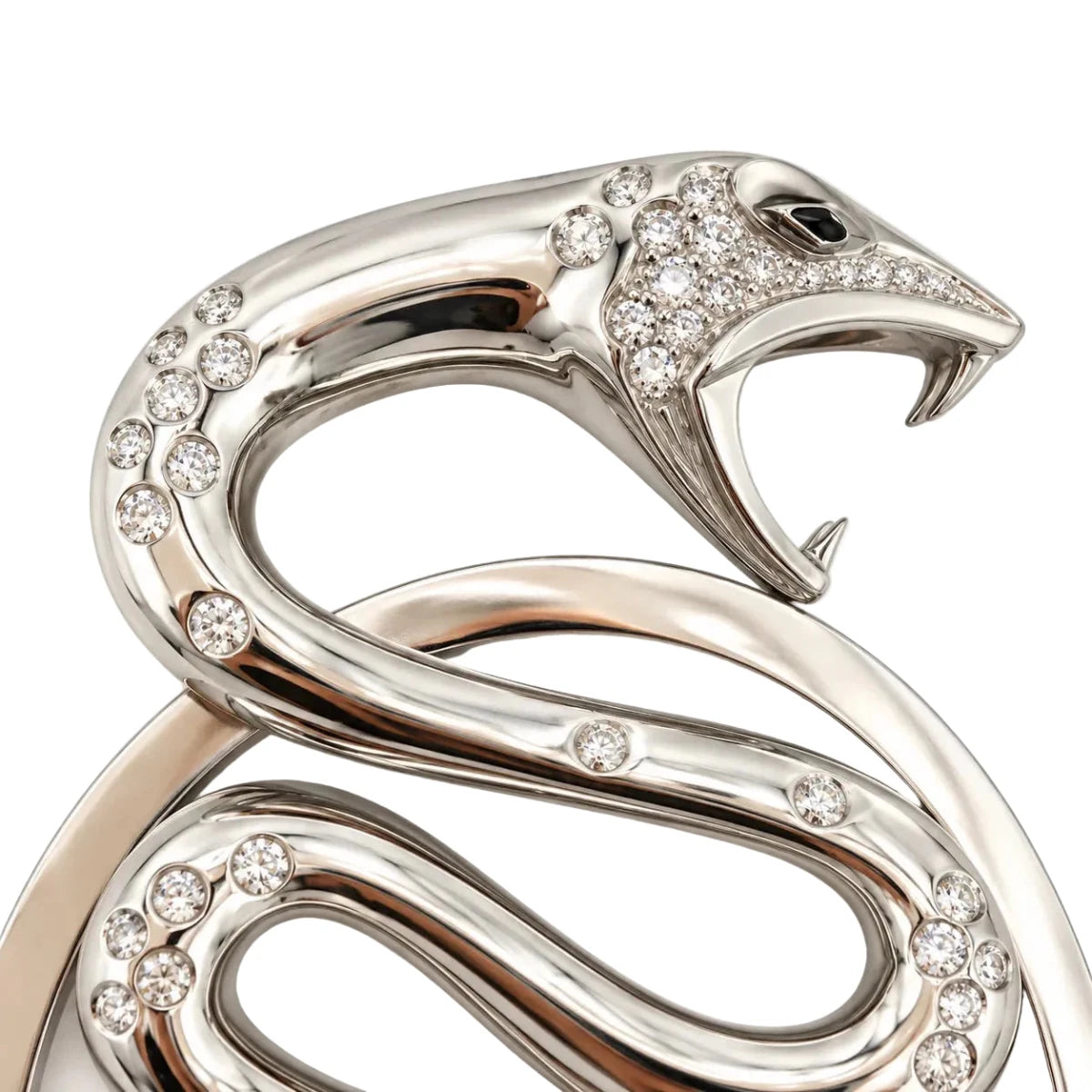 Pendentif BOUCHERON "Trouble Serpent" GM en or blanc et diamants - Castafiore