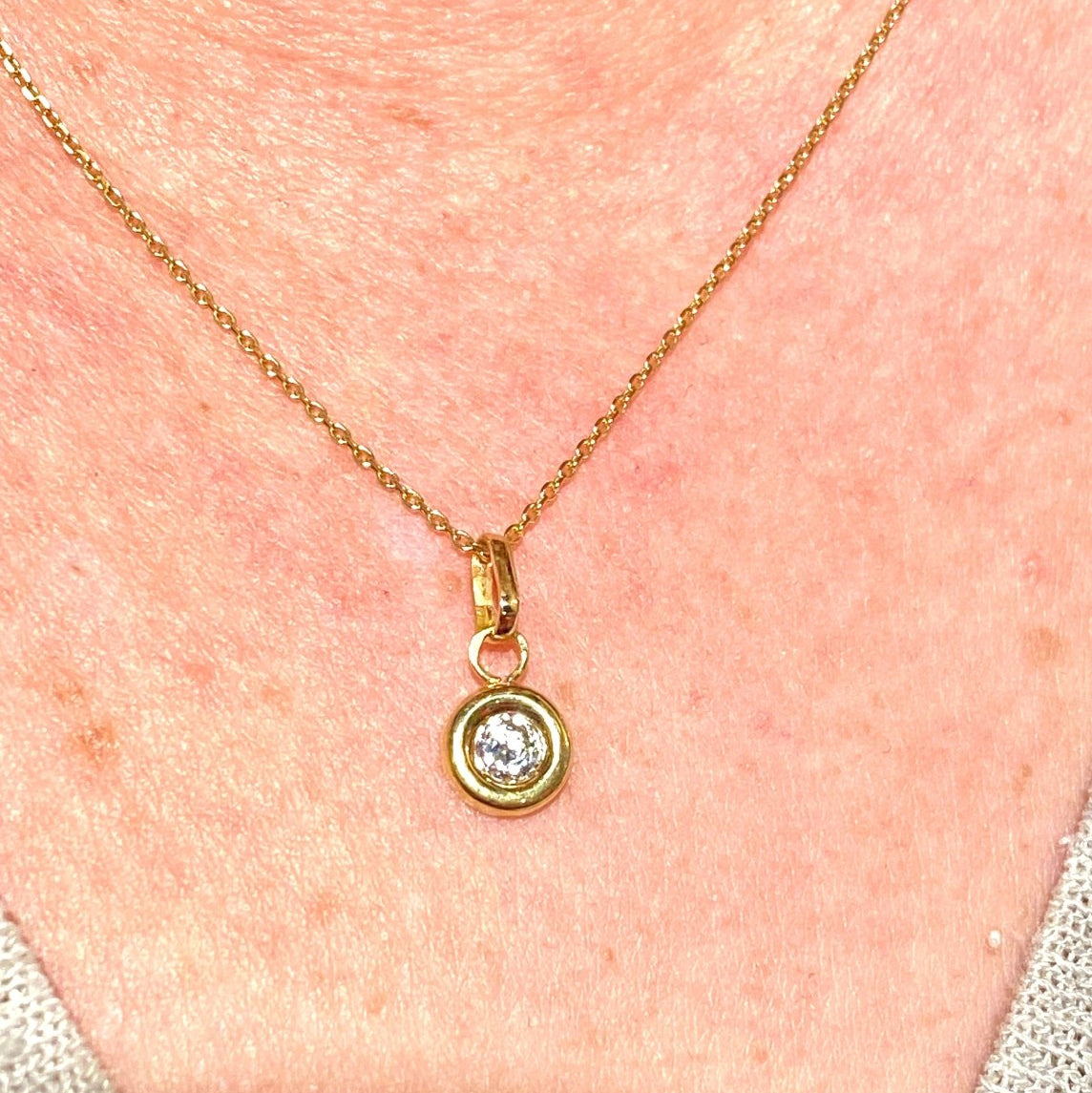 Pendentif Brillant en Or jaune et Diamant - Castafiore