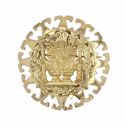 Pendentif BROCHE Aztèque en or jaune - Castafiore