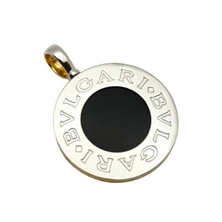 Pendentif BULGARI en or blanc, or jaune, nacre et onyx - Castafiore