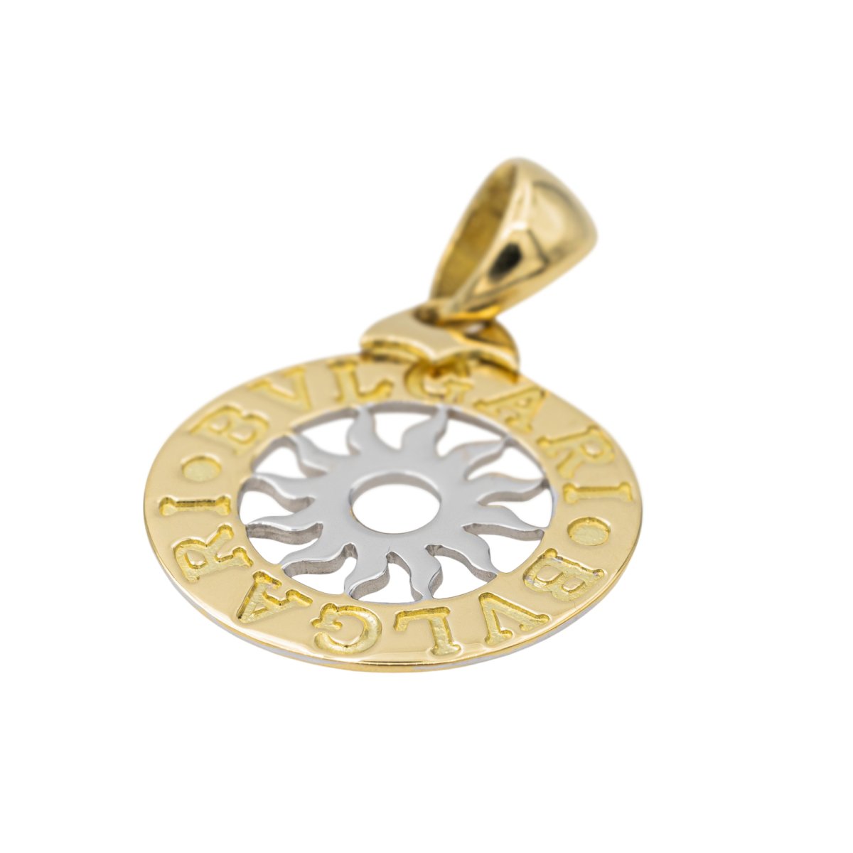 Pendentif BULGARI "Tondo" en or jaune et blanc - Castafiore