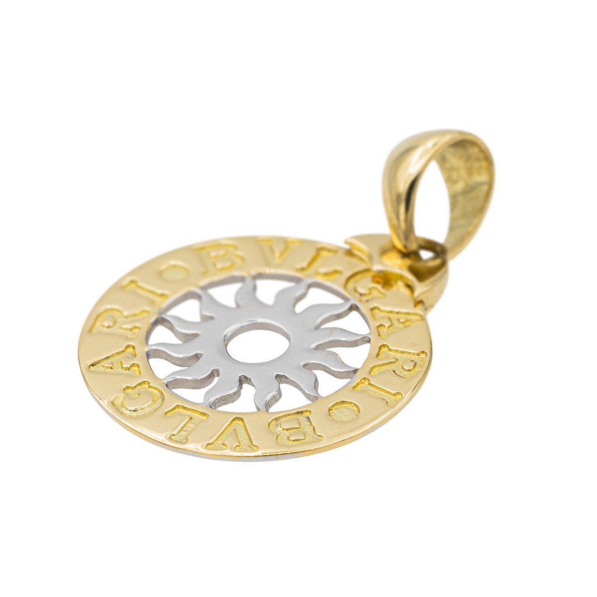 Pendentif BULGARI "Tondo" en or jaune et blanc - Castafiore