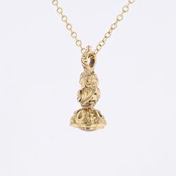 Pendentif cachet en or jaune et verre - Castafiore