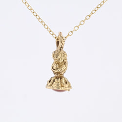 Pendentif cachet en or jaune et verre - Castafiore