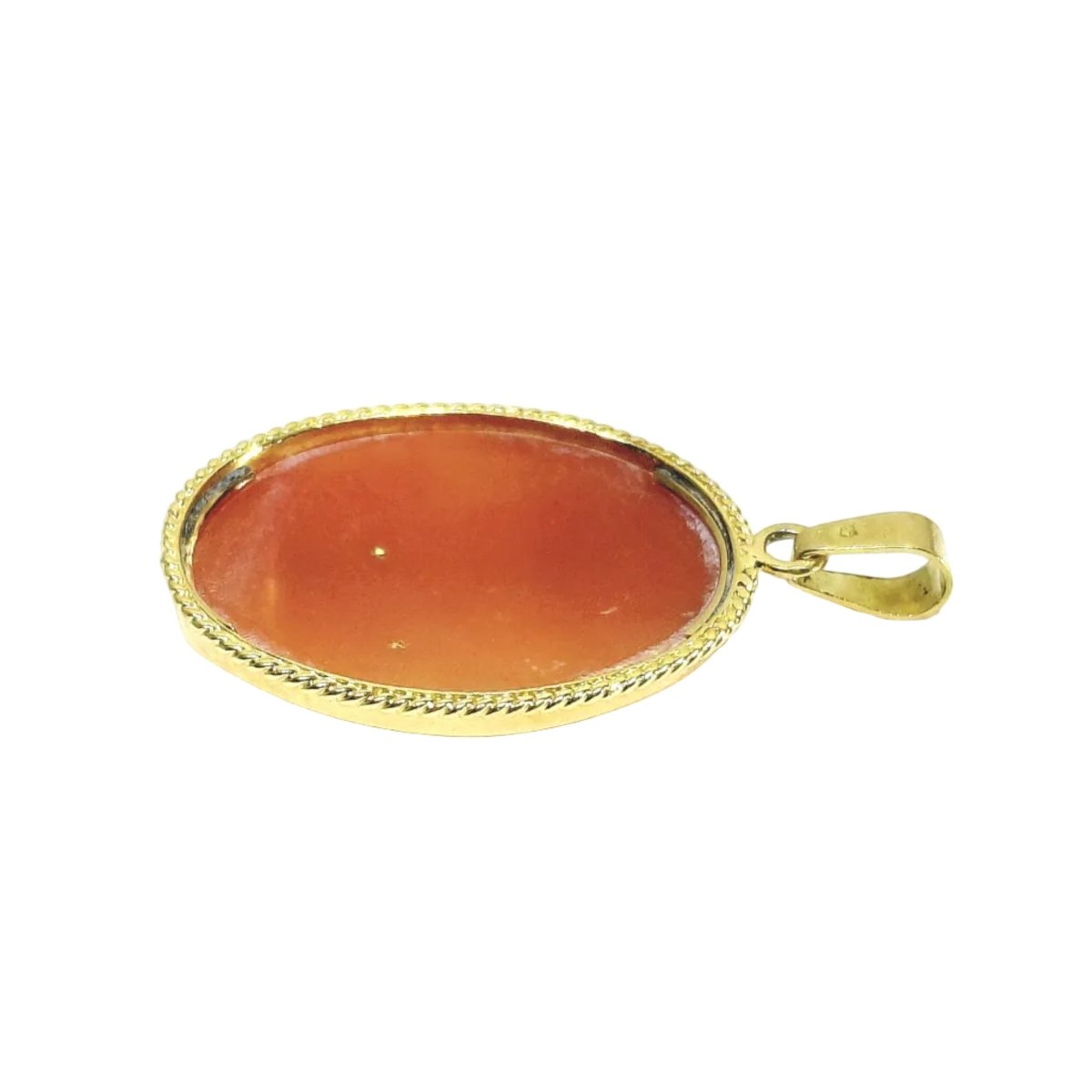 Pendentif Camée en or jaune, coquillage, et diamant - Castafiore