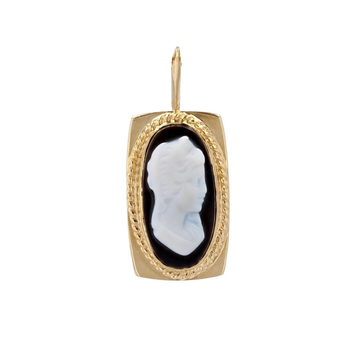 Pendentif Camée en or jaune et onyx - Castafiore