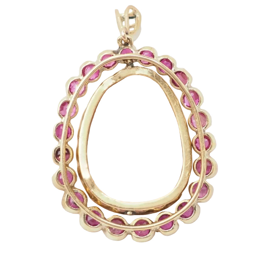 Pendentif camée en or jaune rubis et diamants - Castafiore