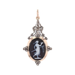Pendentif camée en or rose et diamants - Castafiore