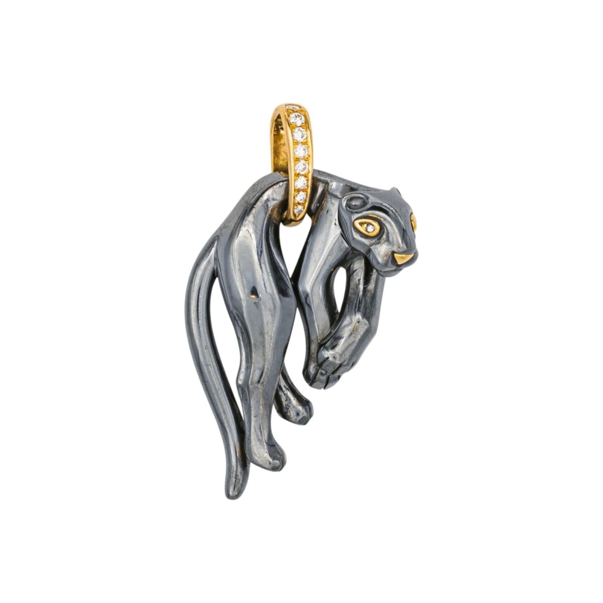 Cartier Silver Panther Pendant diamond