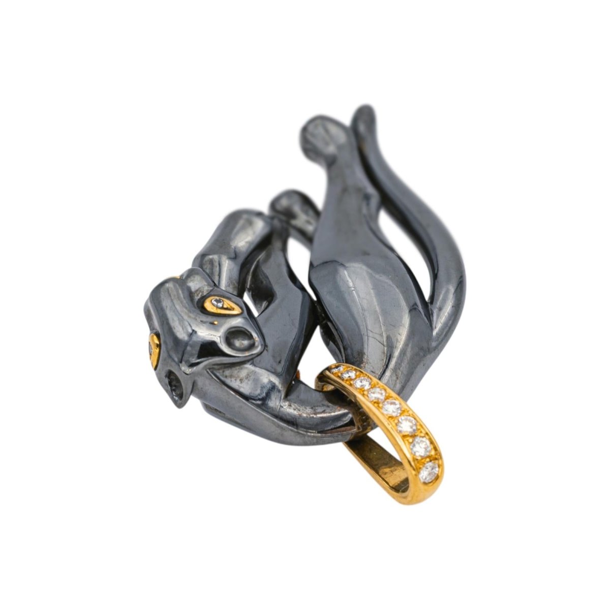 Cartier Silver Panther Pendant diamond