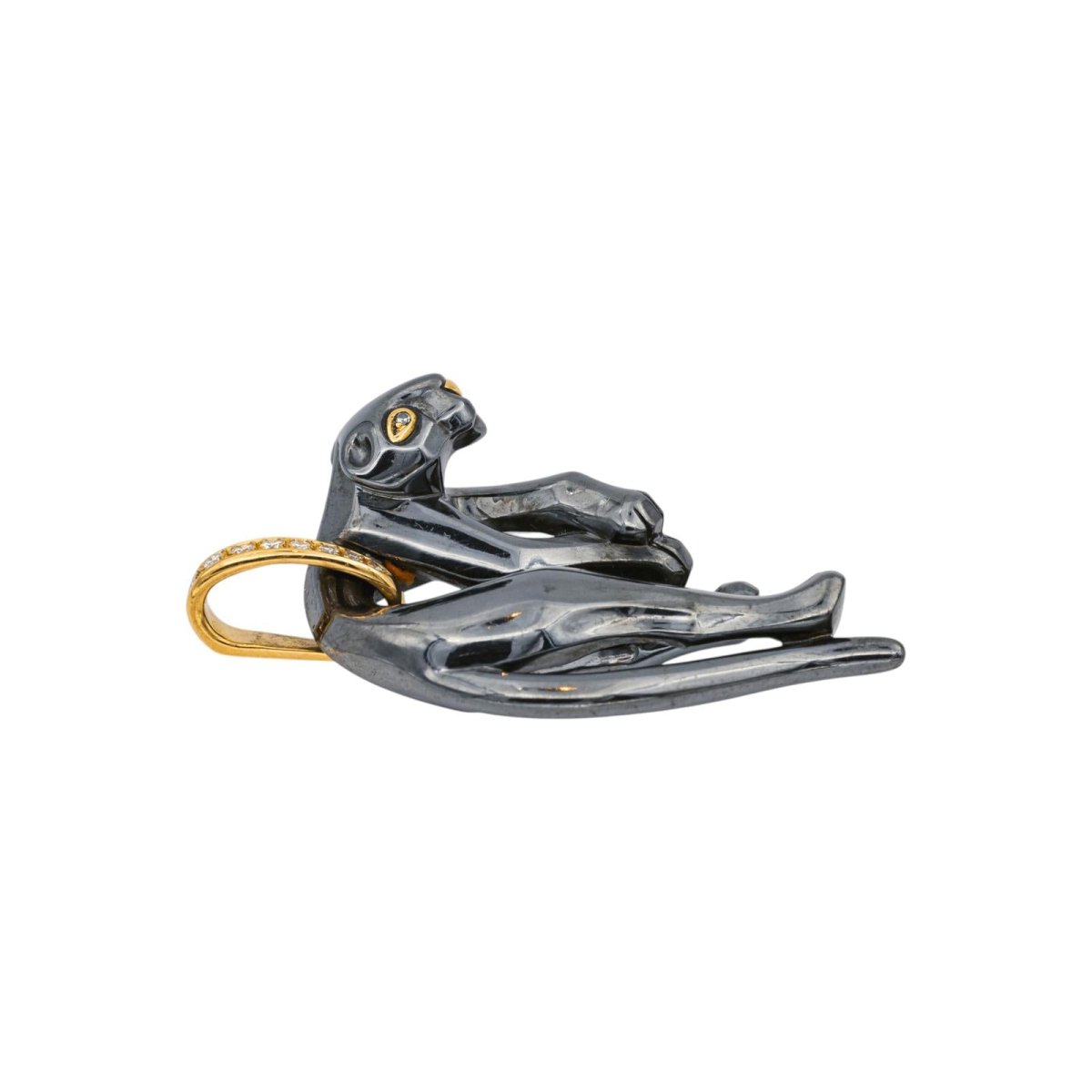 Cartier Silver Panther Pendant diamond