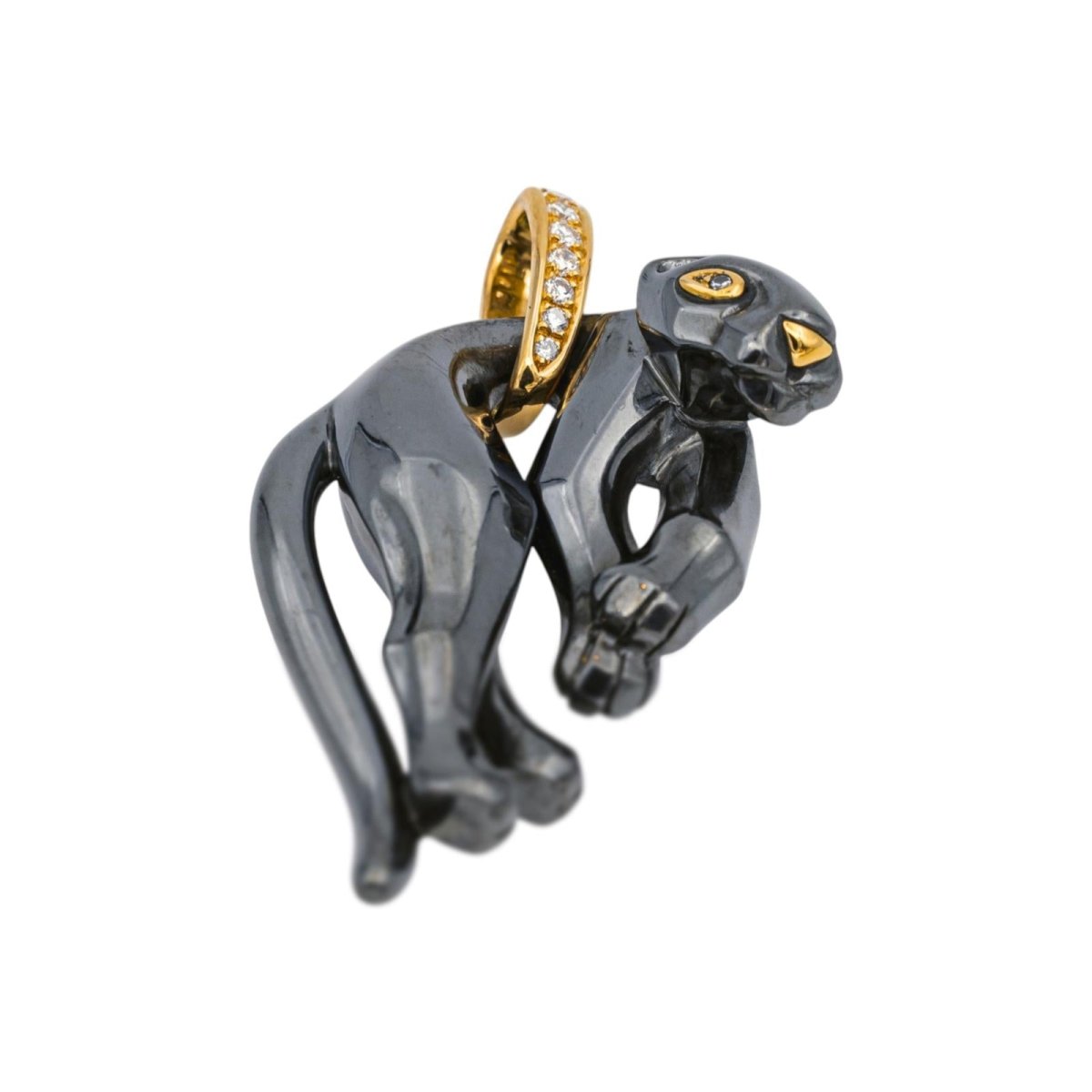 Cartier Silver Panther Pendant diamond