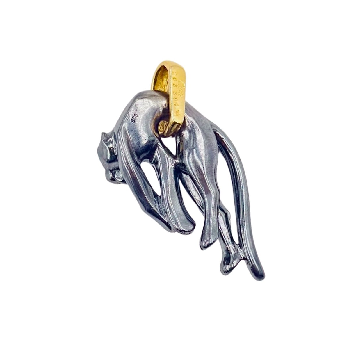 Pendentif CARTIER "Panthère Molle" en or jaune et silvernium - Castafiore