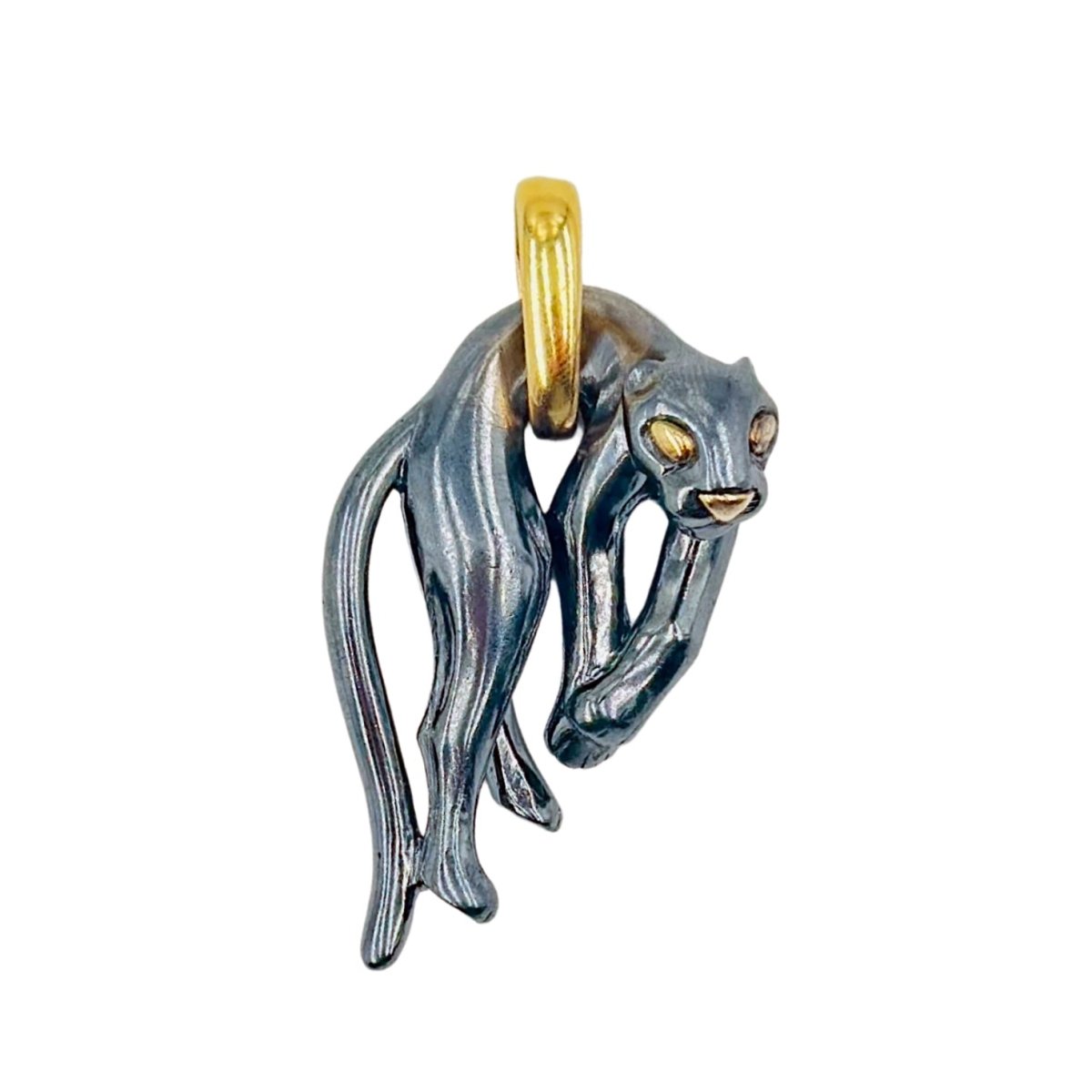 Pendentif CARTIER "Panthère Molle" en or jaune et silvernium - Castafiore