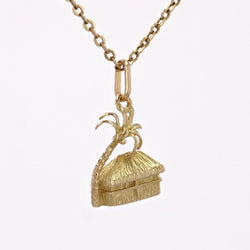Pendentif case et cocotier or jaune - Castafiore