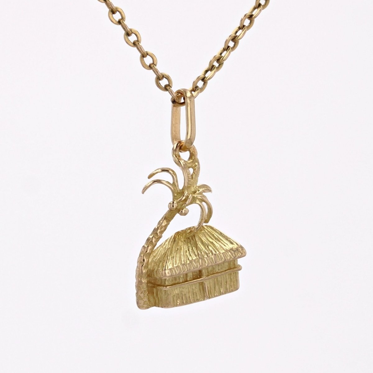 Pendentif case et cocotier or jaune - Castafiore