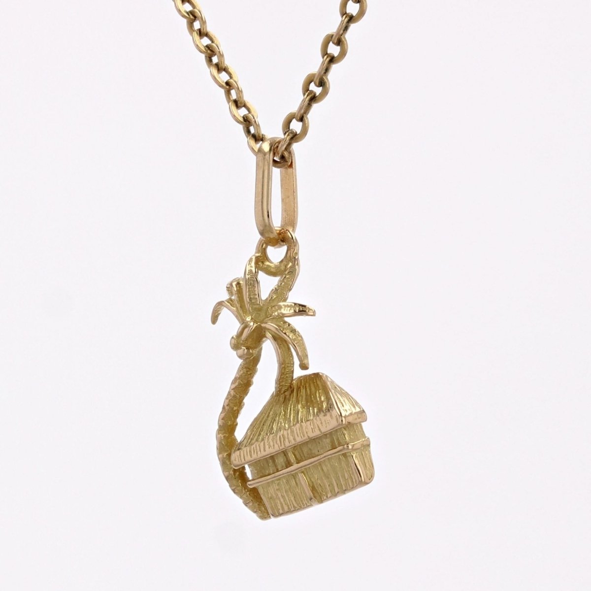 Pendentif case et cocotier or jaune - Castafiore