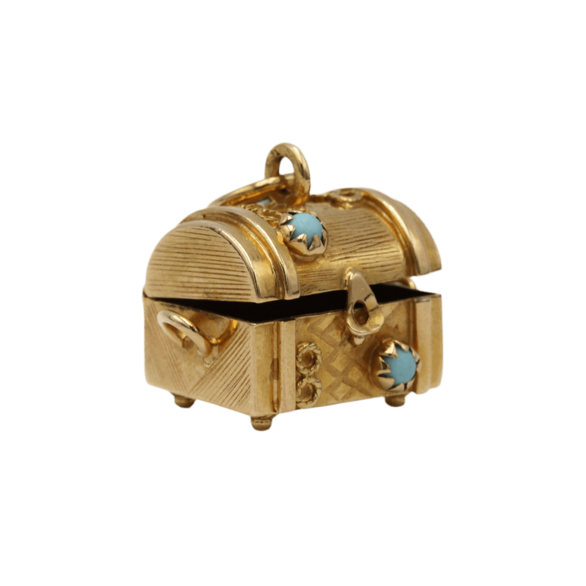 Pendentif Charm en or jaune et turquoise - Castafiore