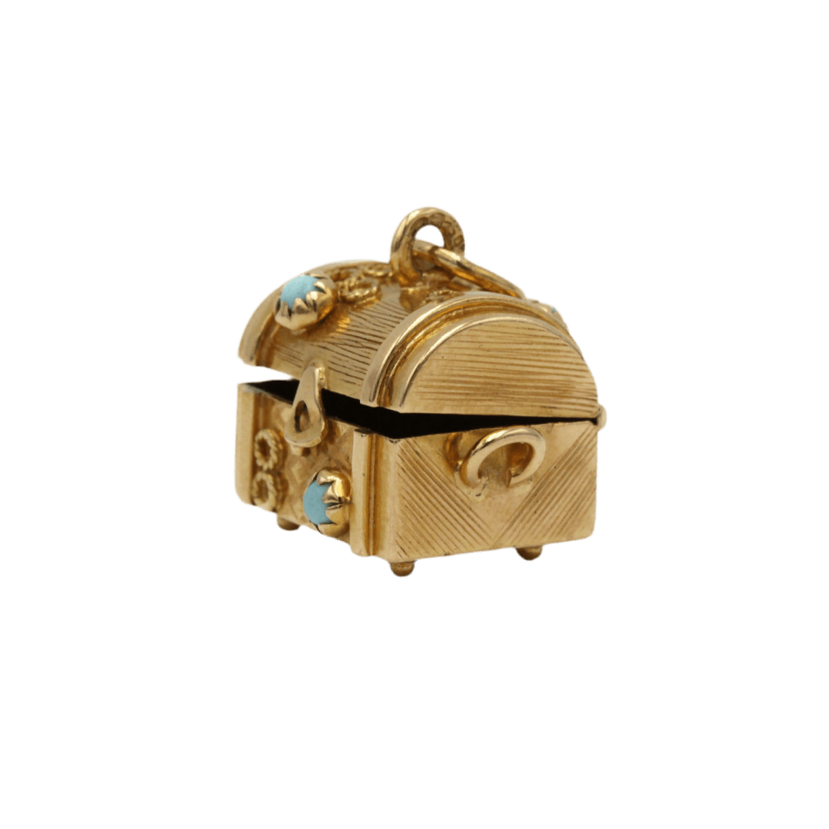 Pendentif Charm en or jaune et turquoise - Castafiore