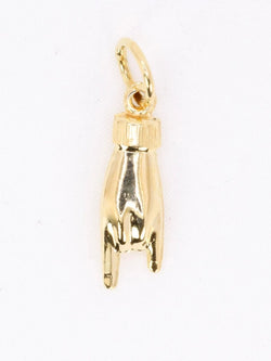 Pendentif Charms main signe des cornes or jaune - Castafiore